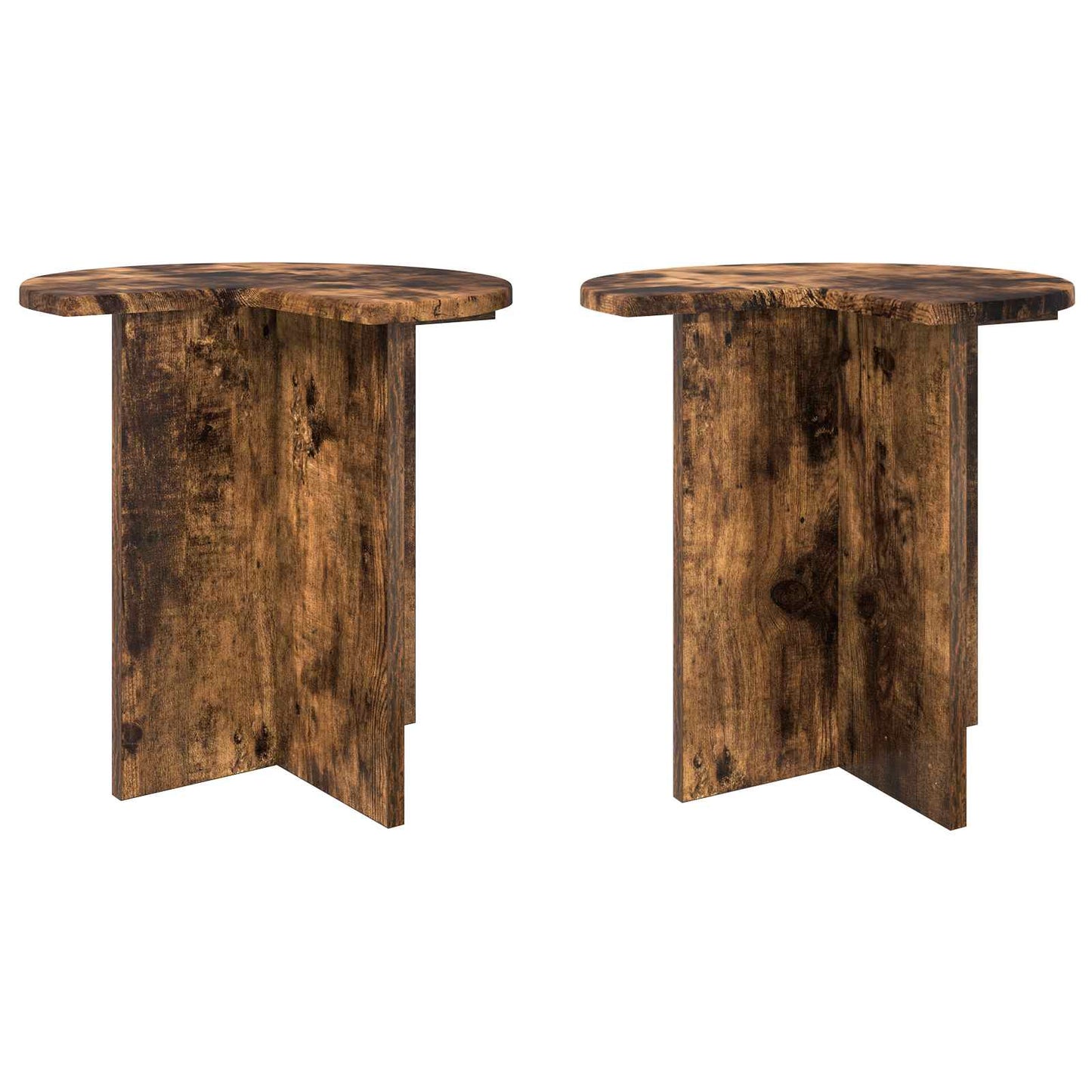 Sidebord 2 pcs Røget eg Ø 39 x 38 cm Konstrueret træ