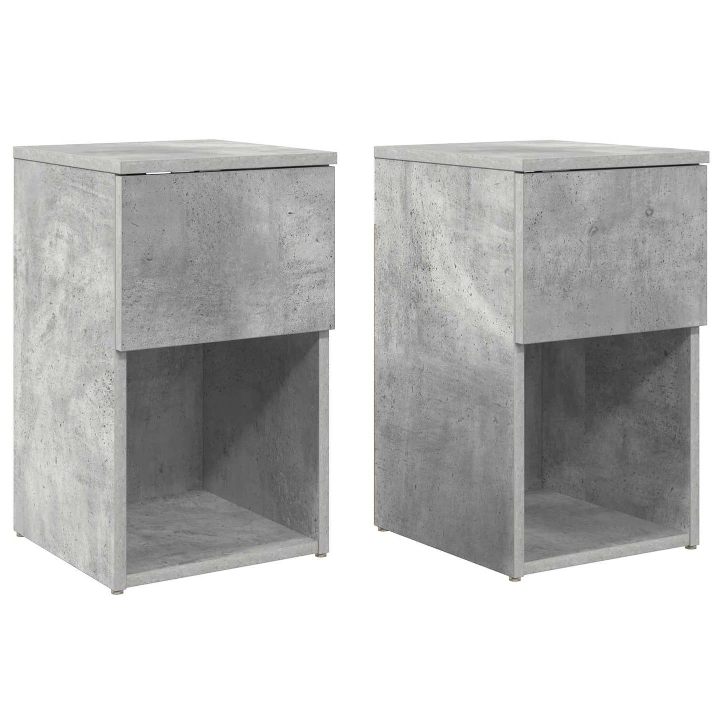 Sengeskab 2 pcs Betongrå 29 x 31,5 x 49 cm Konstrueret træ