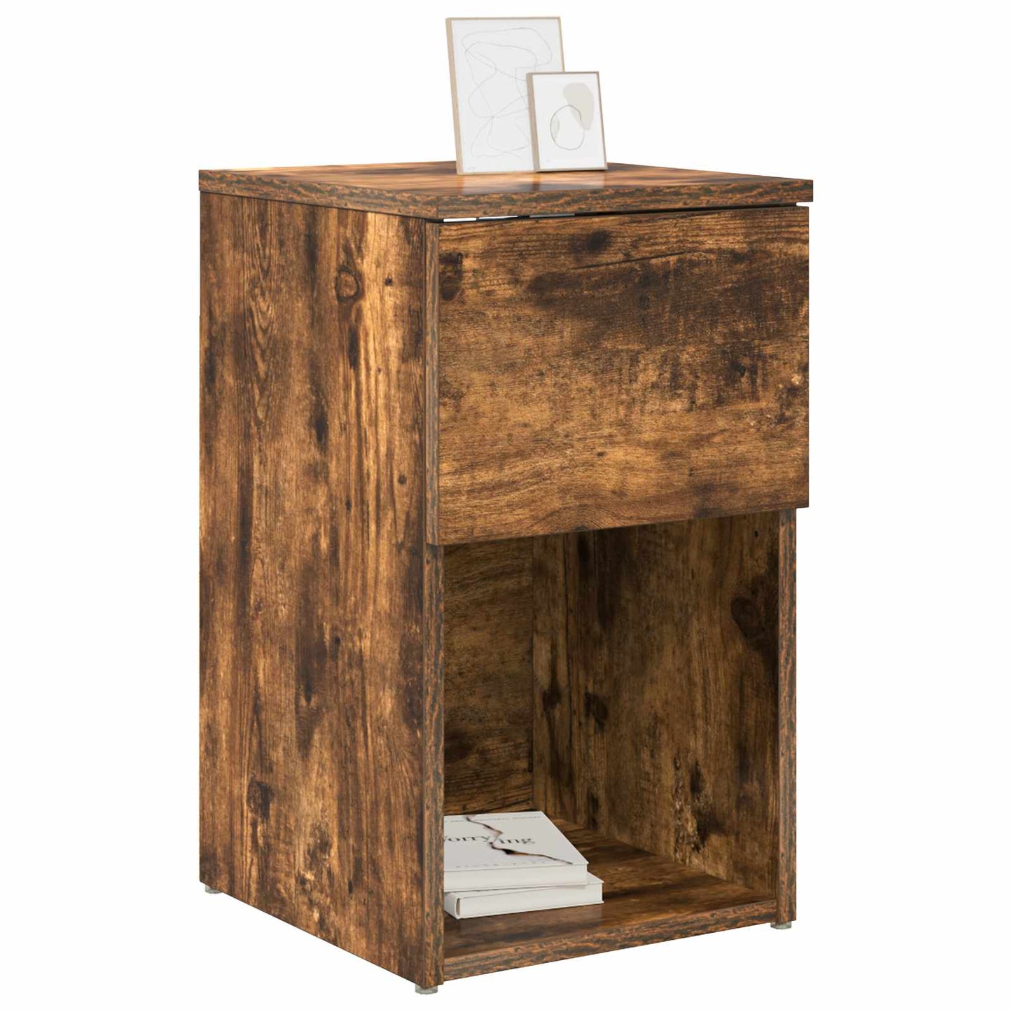 Sengeskab 2 pcs Røget eg 29 x 31,5 x 49 cm Konstrueret træ