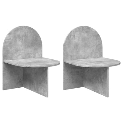 Sengebord 2 pcs Betongrå 48 x 49 x 65 cm Konstrueret træ