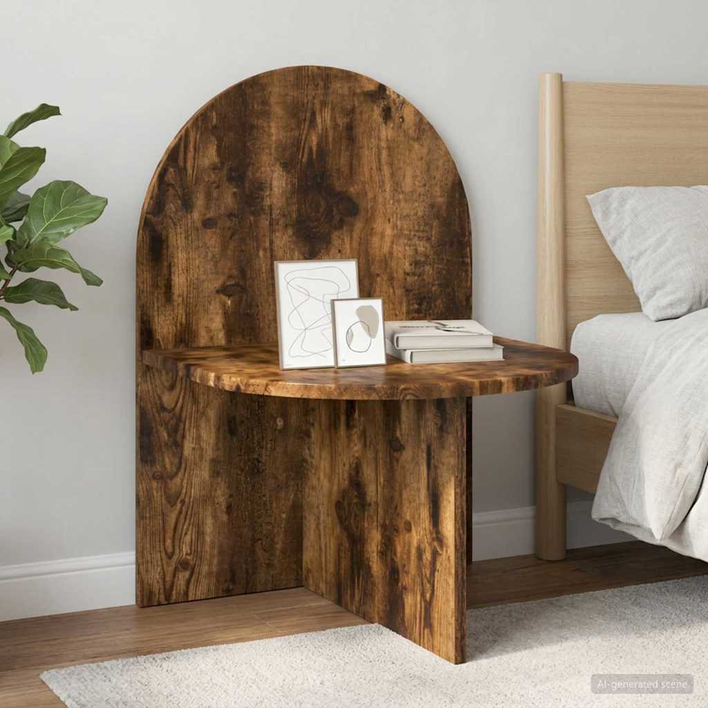 Sengebord 2 pcs Røget eg 48 x 49 x 65 cm Konstrueret træ billede