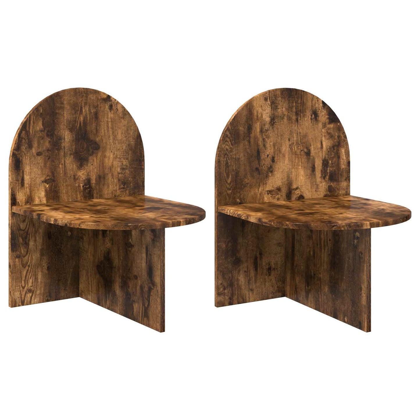 Sengebord 2 pcs Røget eg 48 x 49 x 65 cm Konstrueret træ