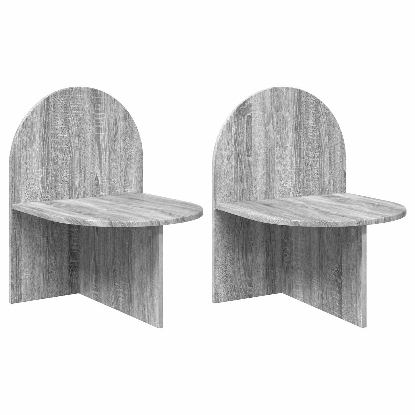 Sengebord 2 pcs Grå sonoma-eg 48 x 49 x 65 cm Konstrueret træ