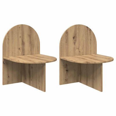 Sengebord 2 pcs Artisan-eg 48 x 49 x 65 cm Konstrueret træ