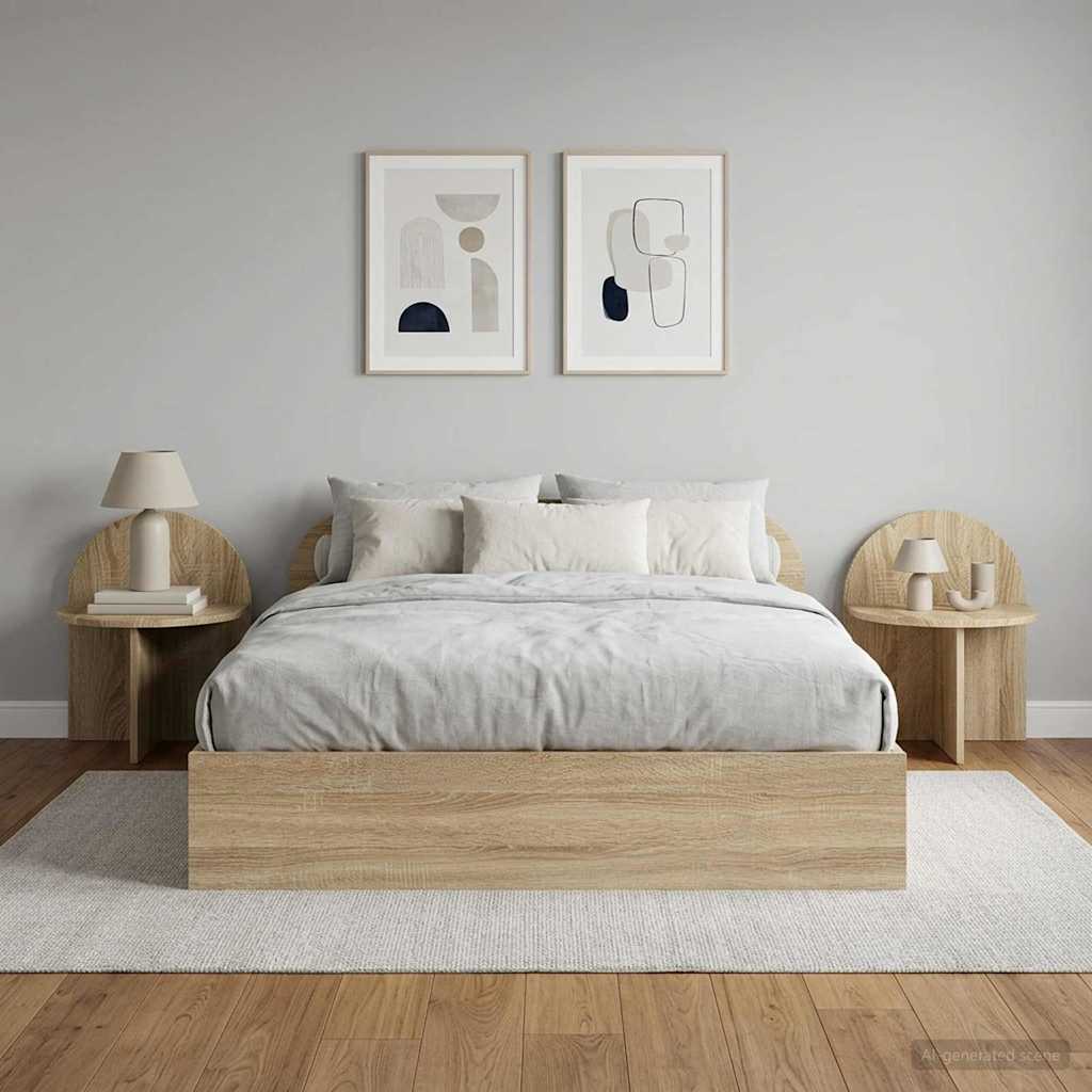 Sengebord 2 pcs Sonoma-eg 40 x 35,5 x 45,5 cm Konstrueret træ