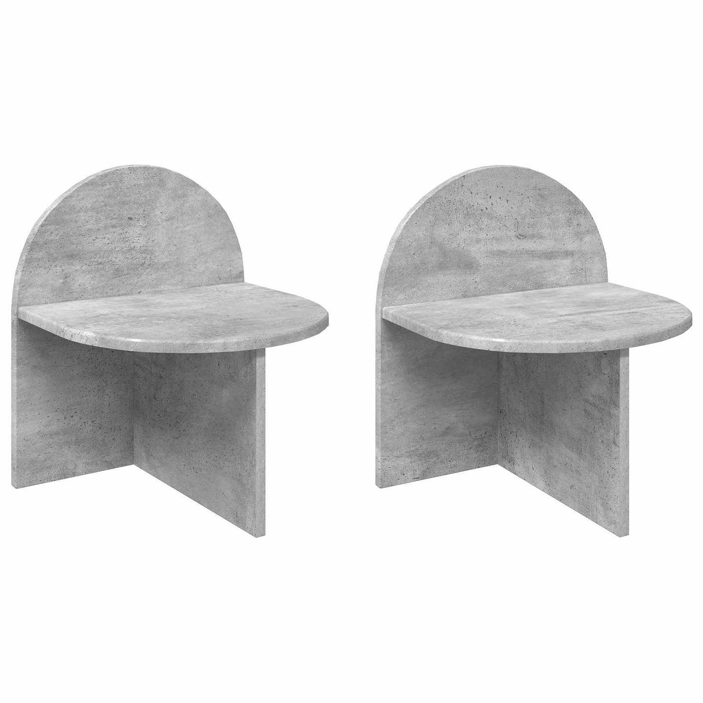Sengebord 2 pcs Betongrå 40 x 35,5 x 45,5 cm Konstrueret træ