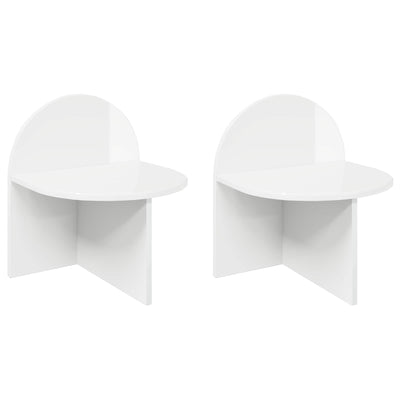 Sengebord 2 pcs Hvid højglans 40 x 35,5 x 45,5 cm