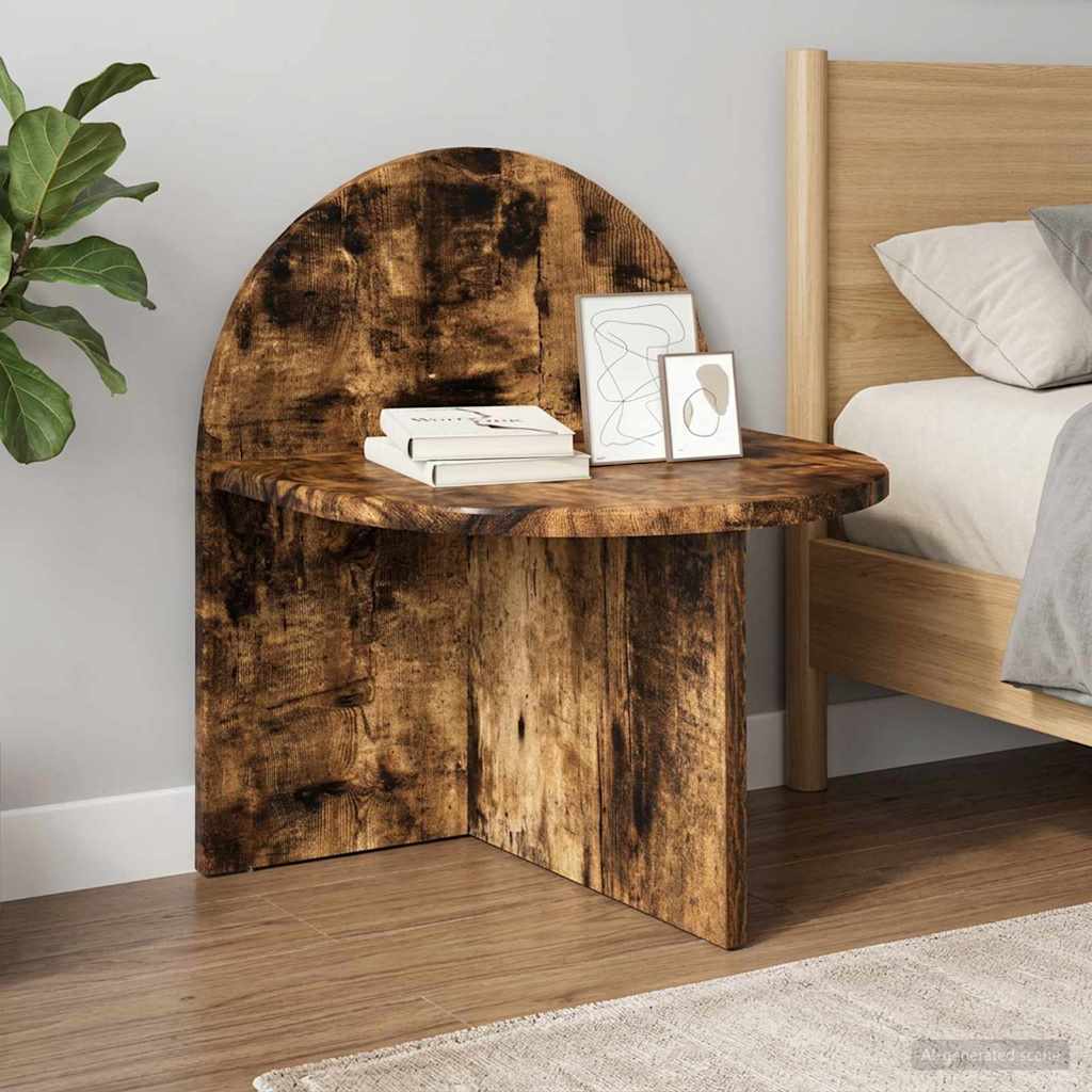 Sengebord 2 pcs Røget eg 40 x 35,5 x 45,5 cm Konstrueret træ