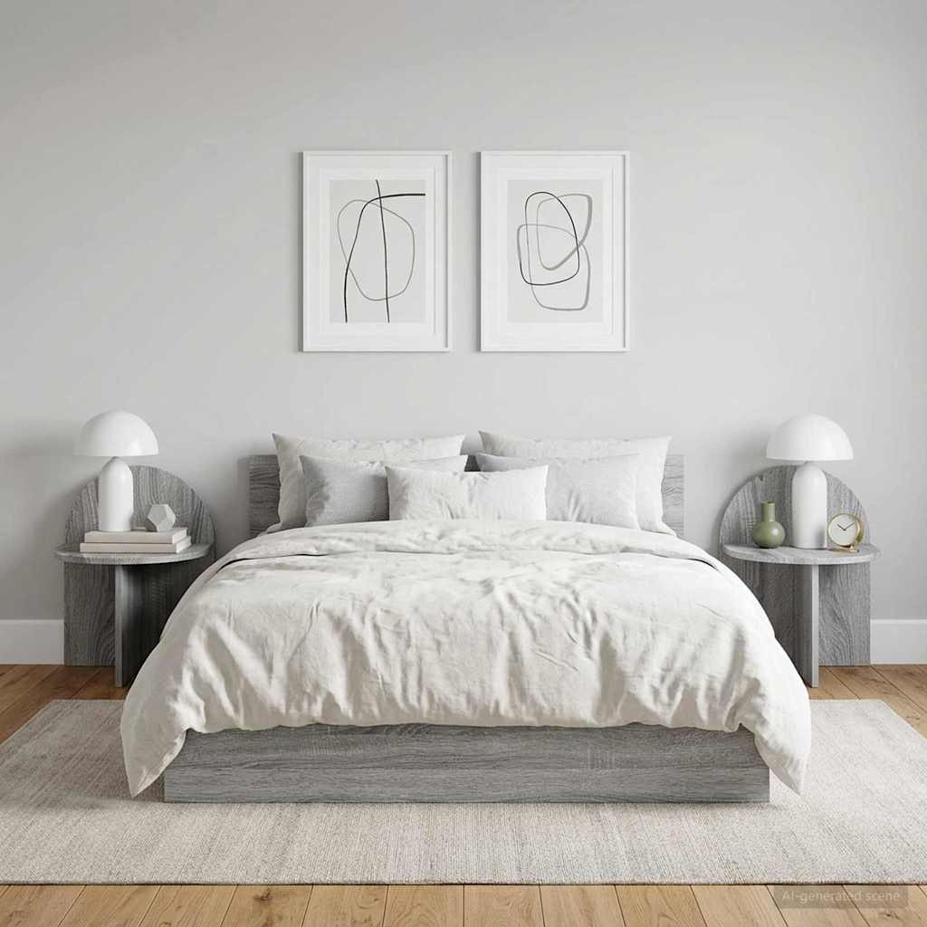 Sengebord 2 pcs Grå sonoma-eg 40 x 35,5 x 45,5 cm billede