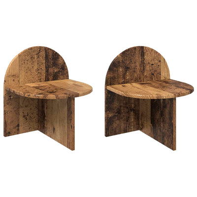 Sengebord 2 pcs Gammelt træ 40 x 35,5 x 45,5 cm Konstrueret træ