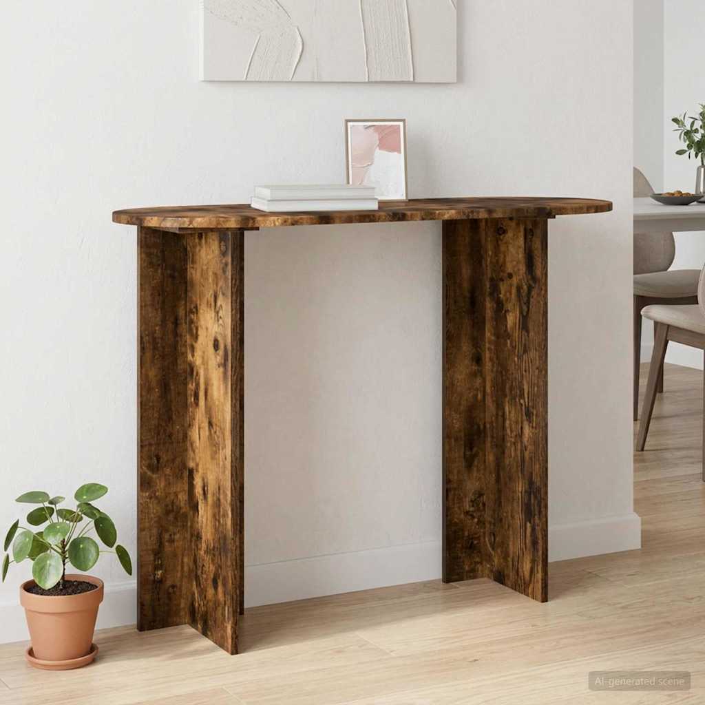 Konsolbord Røget eg 100 x 39,5 x 75 cm Konstrueret træ billede