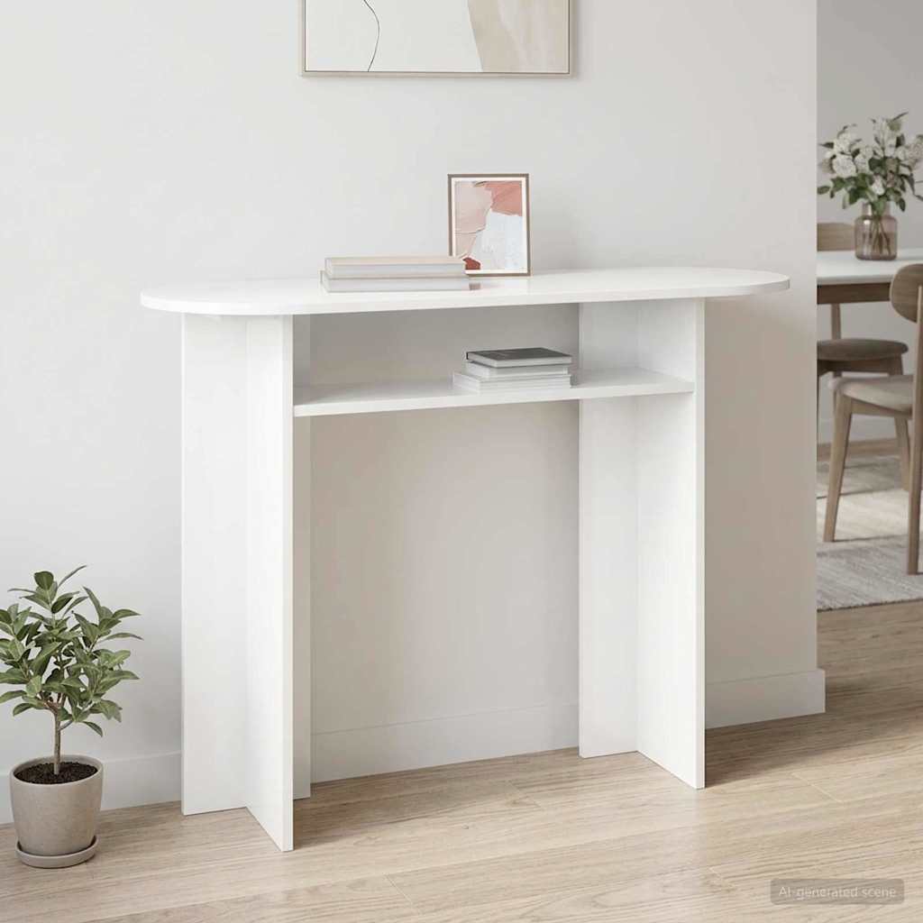 Konsolbord Hvid 100 x 39,5 x 75 cm Konstrueret træ billede