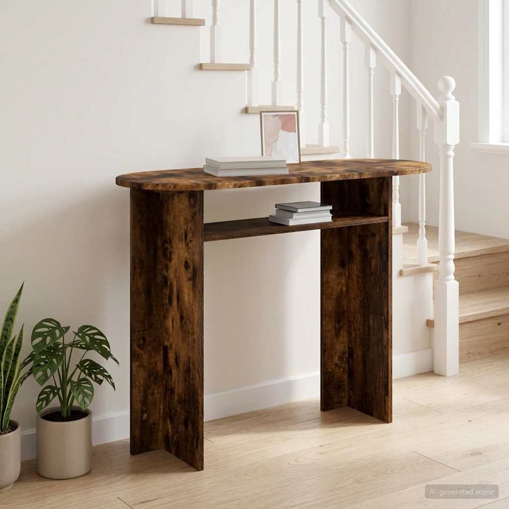 Konsolbord Røget eg 100 x 39,5 x 75 cm Konstrueret træ billede