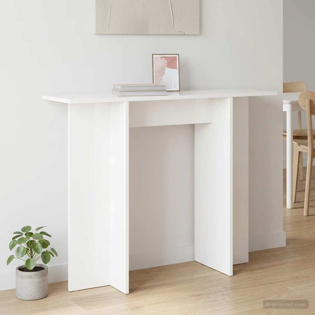 Konsolbord Hvid 100 x 30 x 75 cm Konstrueret træ billede