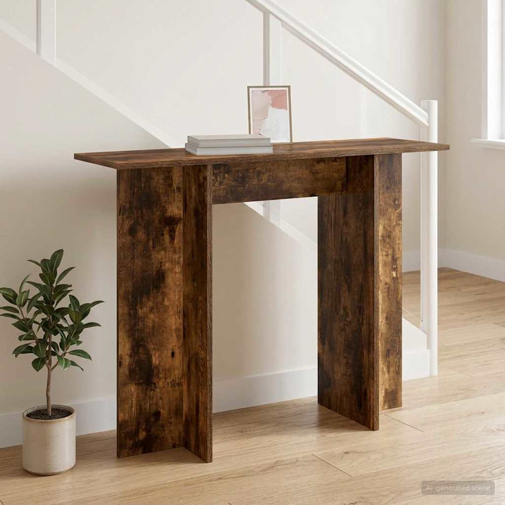 Konsolbord Røget Eg 100 x 30 x 75 cm Konstrueret træ billede