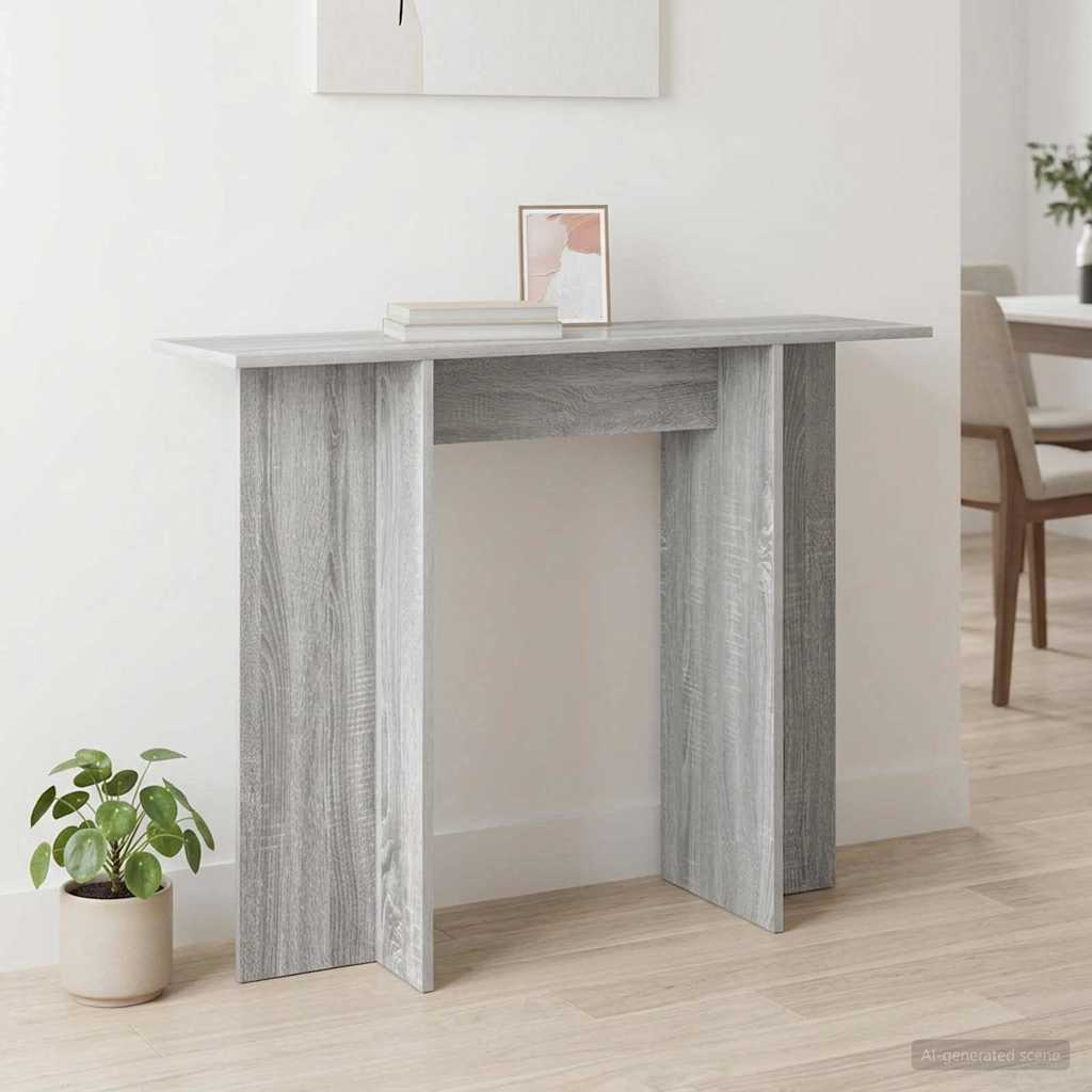 Konsolbord Grå sonoma-eg 100 x 30 x 75 cm Konstrueret træ billede