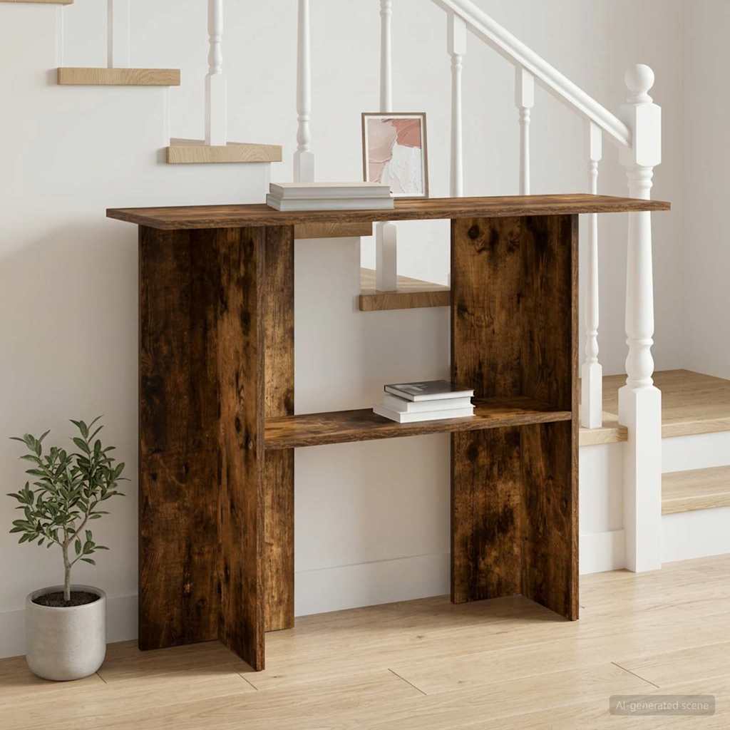 Konsolbord Røget eg 100 x 30 x 75 cm Konstrueret træ