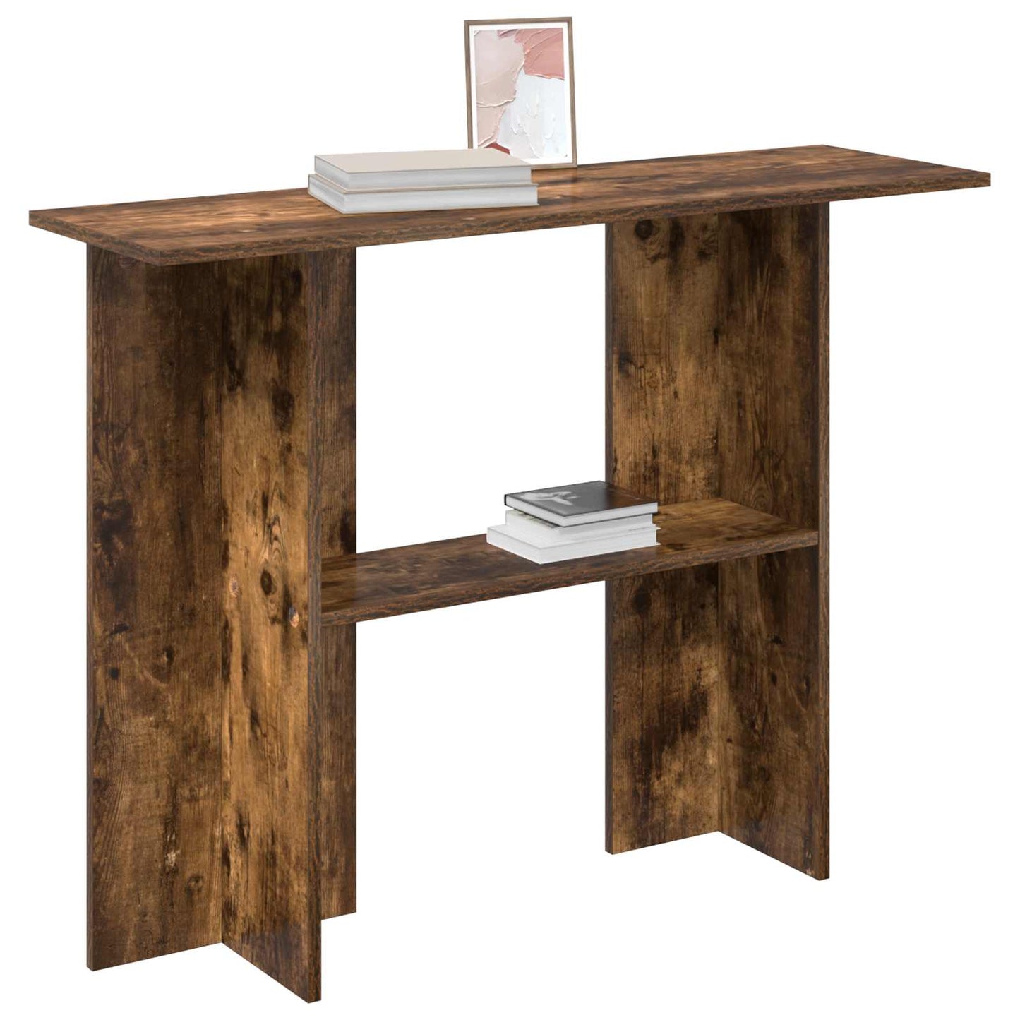 Konsolbord Røget eg 100 x 30 x 75 cm Konstrueret træ
