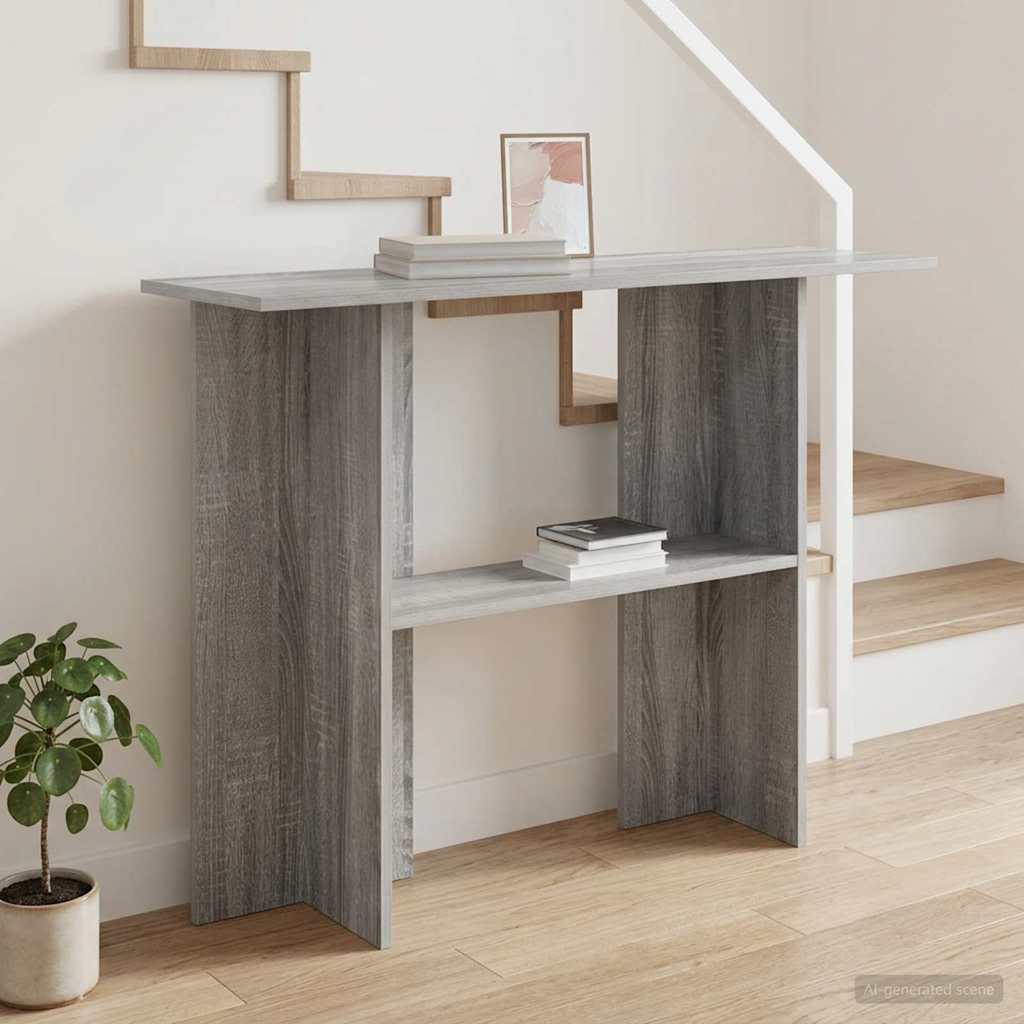Konsolbord Grå sonoma-eg 100 x 30 x 75 cm Konstrueret træ billede