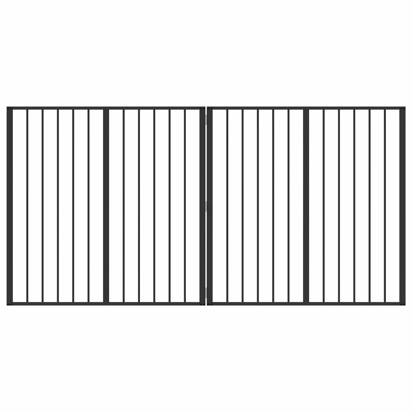 Hundedør 2 Panels Sort 100 x 100 cm Galvaniseret stål