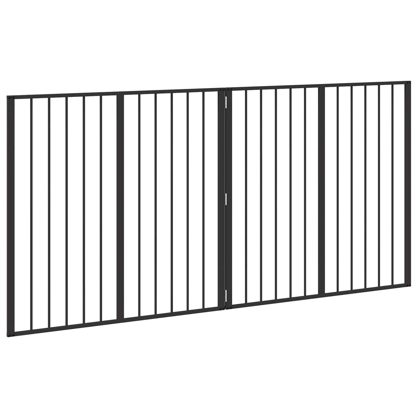 Hundedør 2 Panels Sort 100 x 100 cm Galvaniseret stål