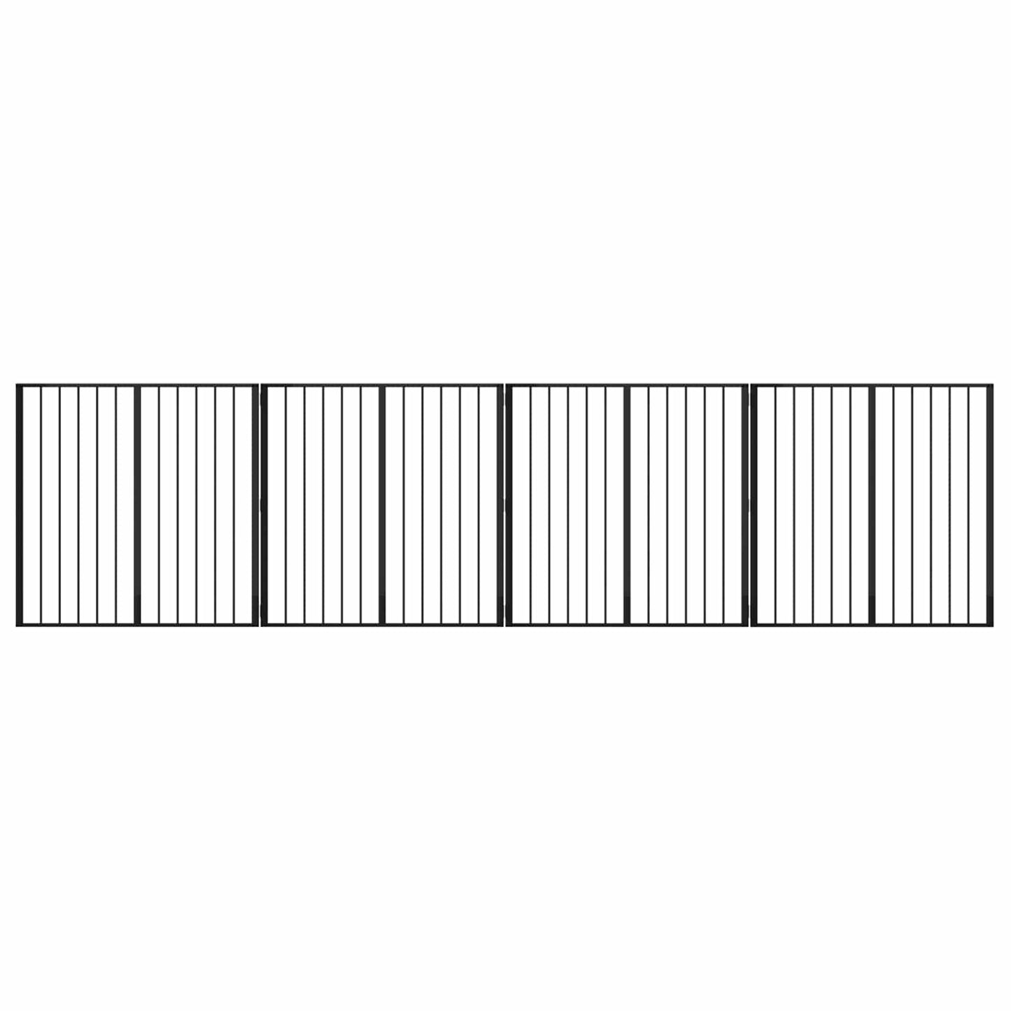 Hundedør 4 pcs Sort 100 x 100 cm Galvaniseret stål