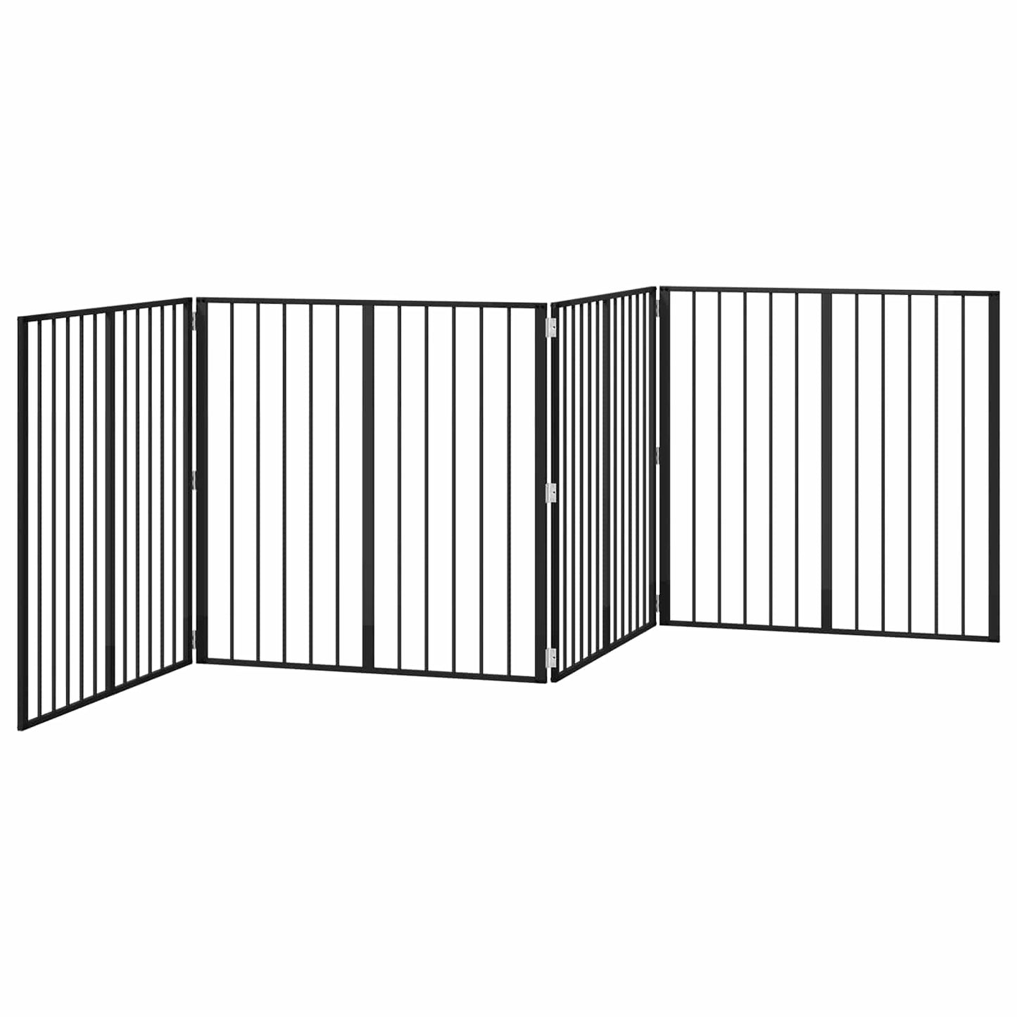 Hundedør 4 pcs Sort 100 x 100 cm Galvaniseret stål