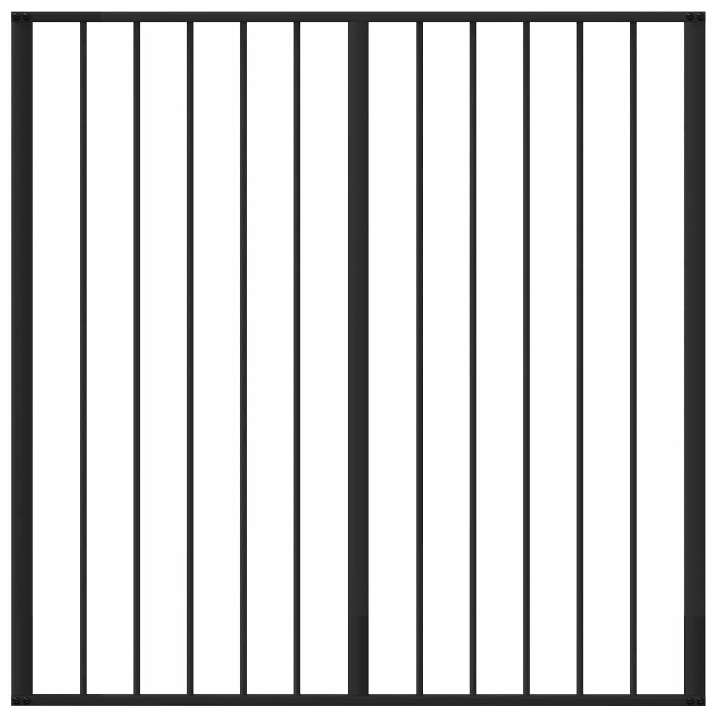 Hundedør 4 pcs Sort 100 x 100 cm Galvaniseret stål