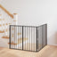 Hundedør 2 pcs Sort 100 x 80 cm Galvaniseret stål