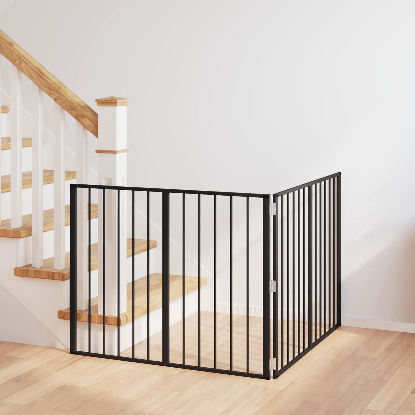 Hundedør 2 pcs Sort 100 x 80 cm Galvaniseret stål