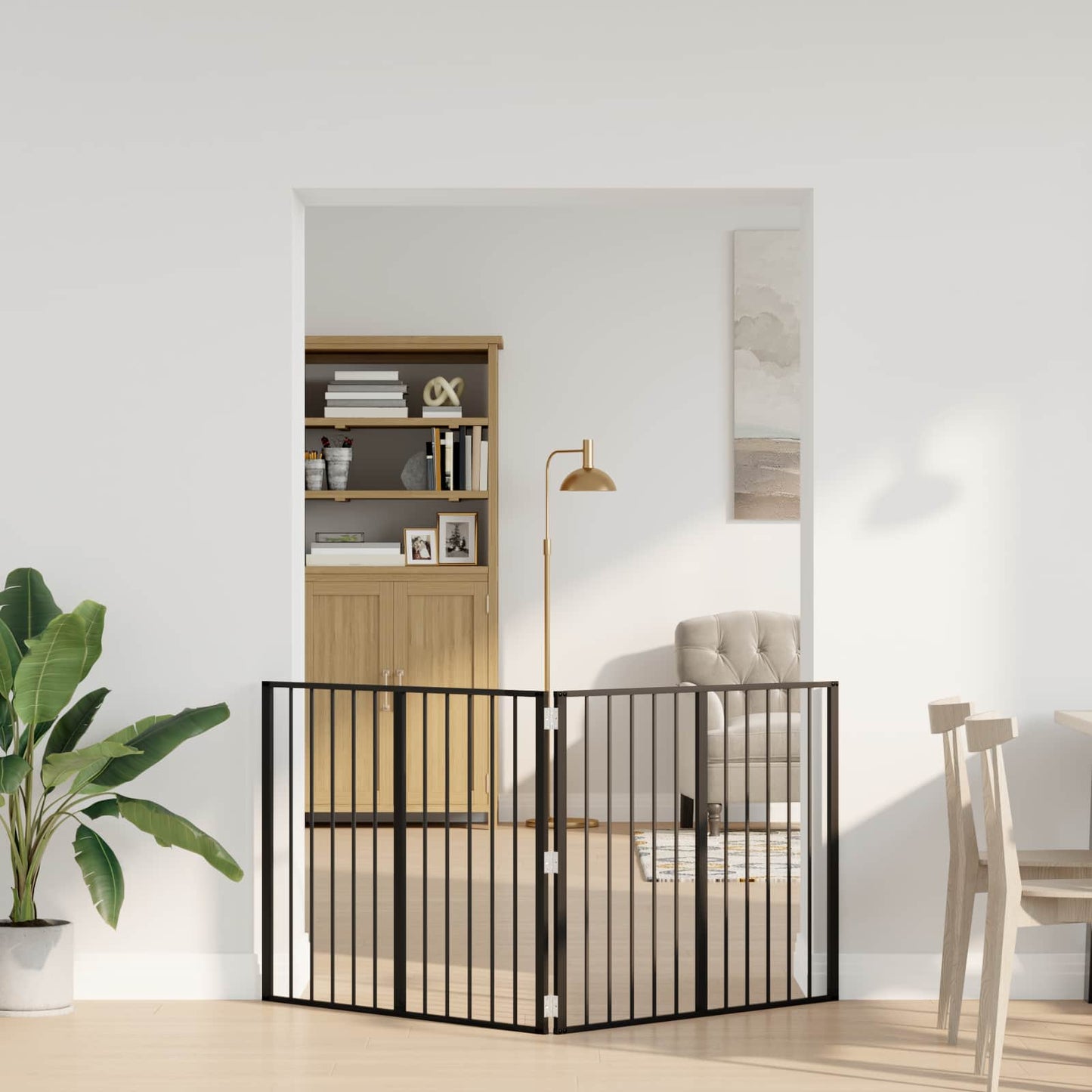 Hundedør 2 pcs Sort 100 x 80 cm Galvaniseret stål