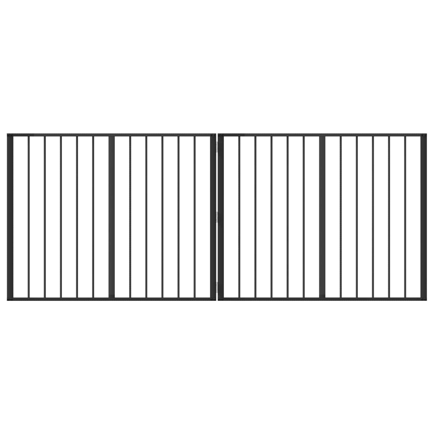 Hundedør 2 pcs Sort 100 x 80 cm Galvaniseret stål
