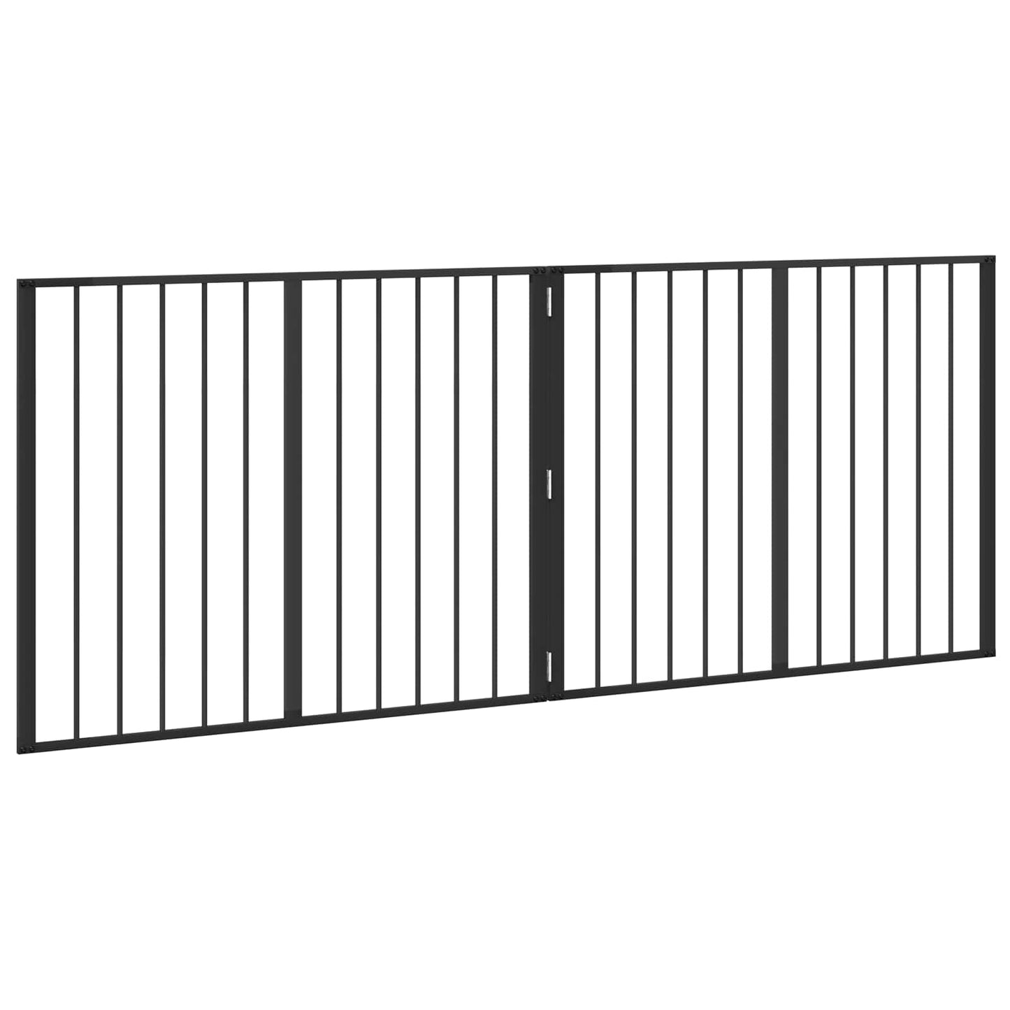 Hundedør 2 pcs Sort 100 x 80 cm Galvaniseret stål