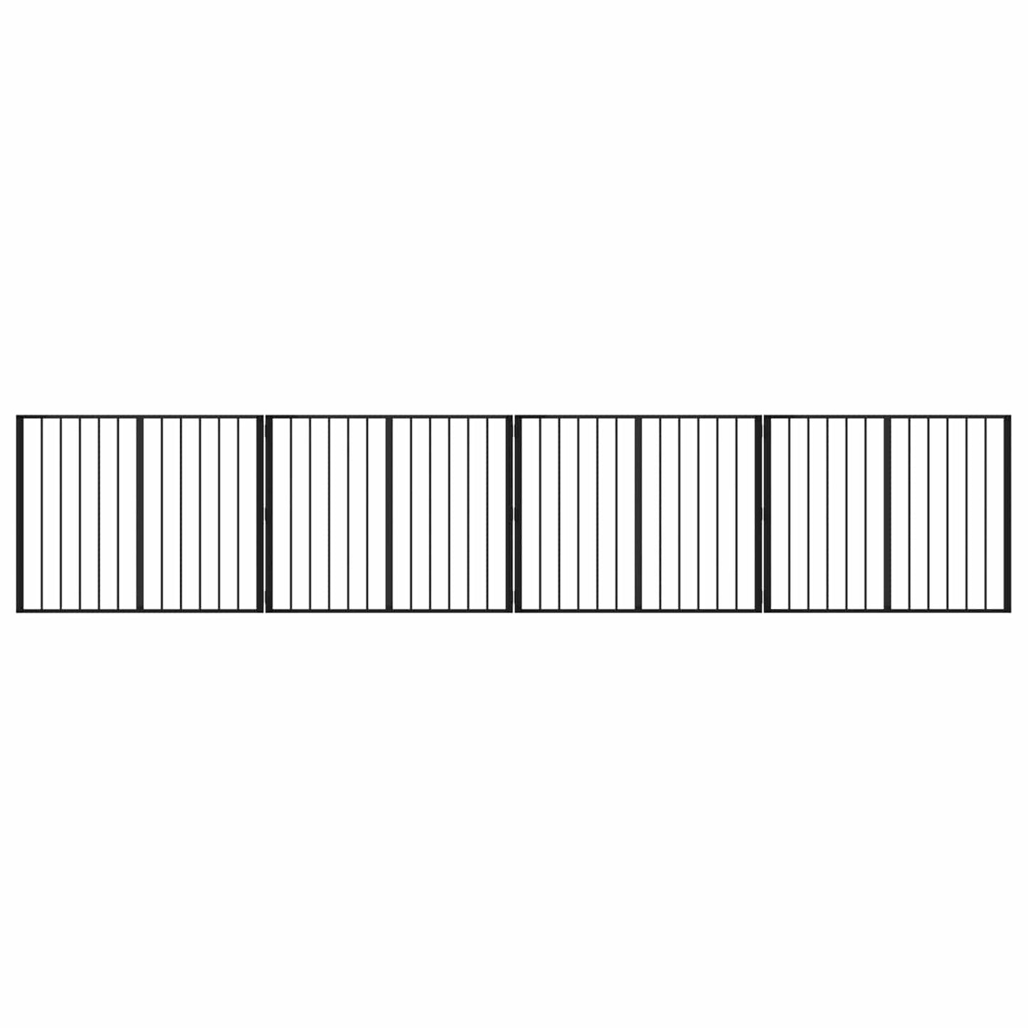 Hundedør 4 pcs Sort 100 x 80 cm Galvaniseret stål