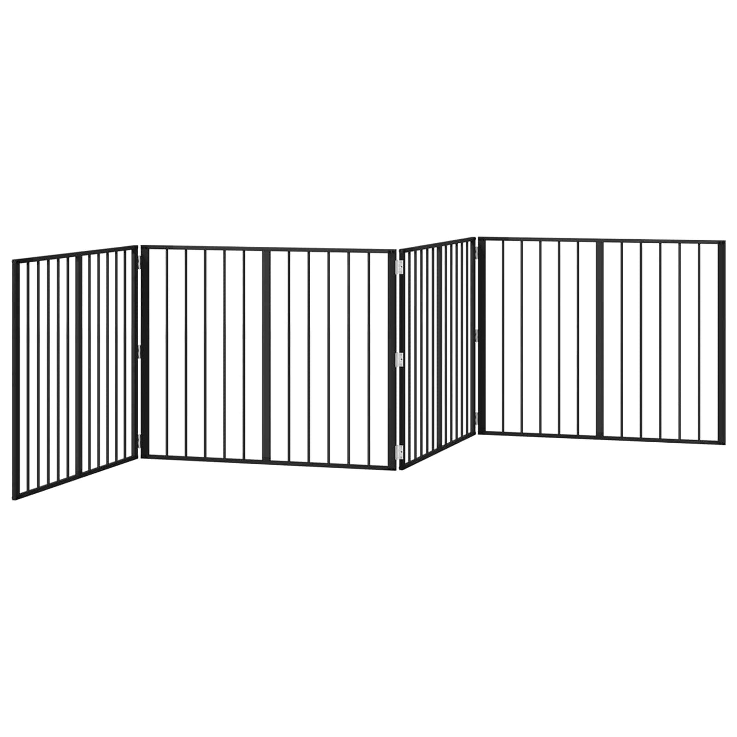 Hundedør 4 pcs Sort 100 x 80 cm Galvaniseret stål