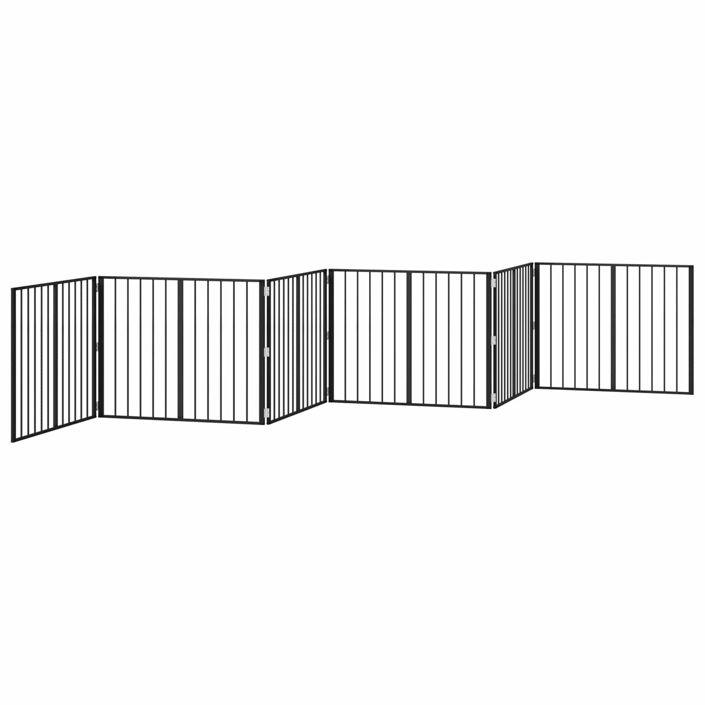 Hundedør 6 pcs Sort 100 x 80 cm Galvaniseret stål