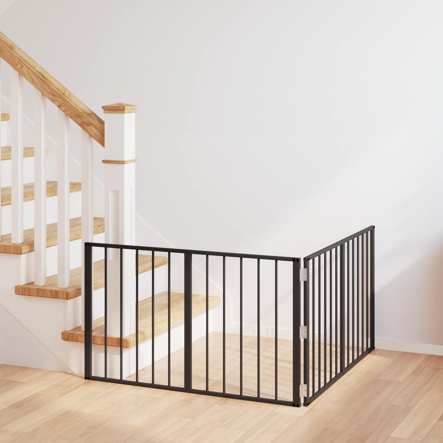 Hundedør 2 pcs Sort 100 x 60 cm Galvaniseret stål
