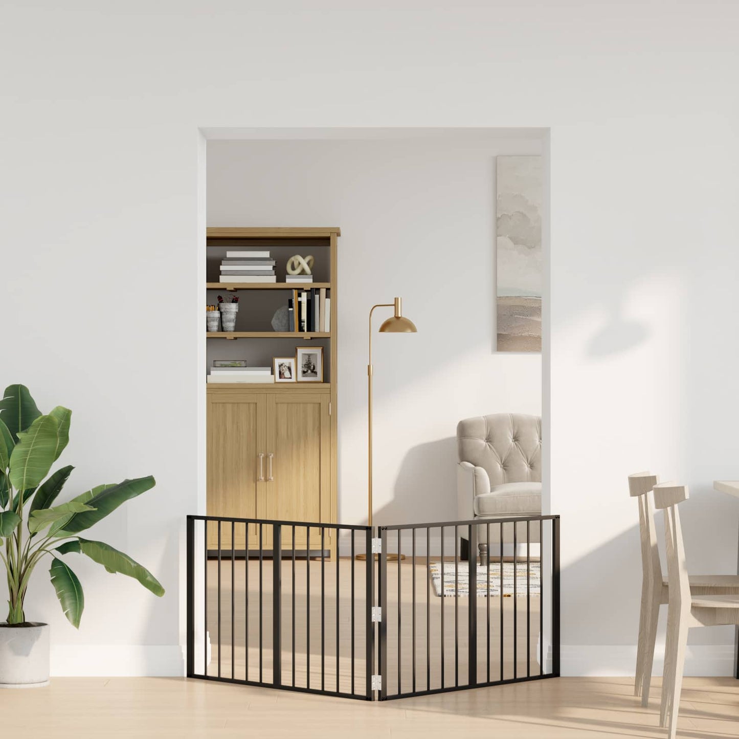 Hundedør 2 pcs Sort 100 x 60 cm Galvaniseret stål