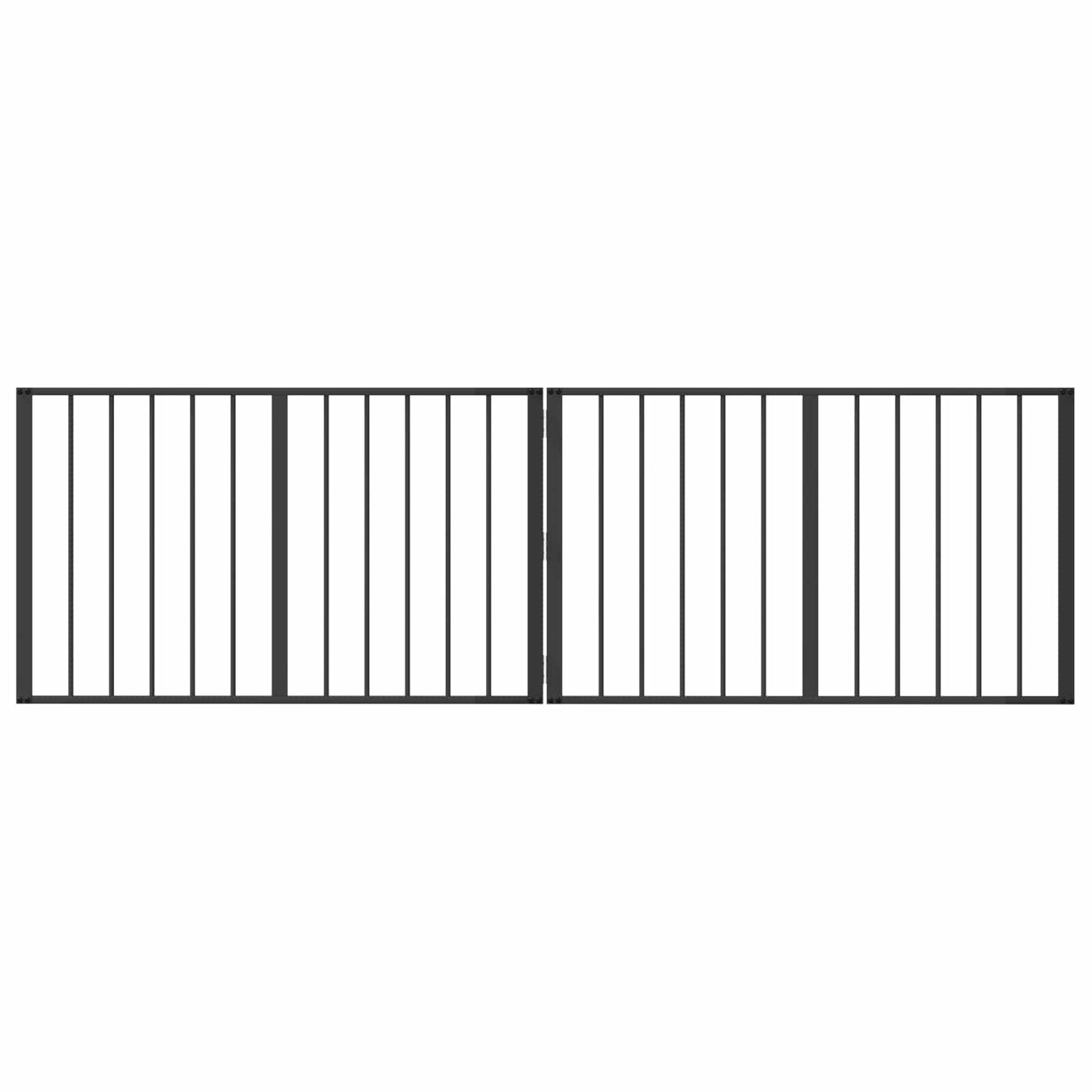 Hundedør 2 pcs Sort 100 x 60 cm Galvaniseret stål