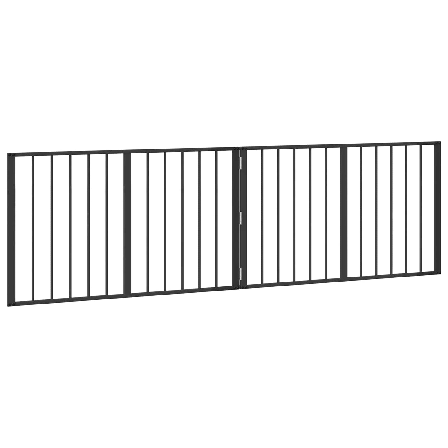 Hundedør 2 pcs Sort 100 x 60 cm Galvaniseret stål