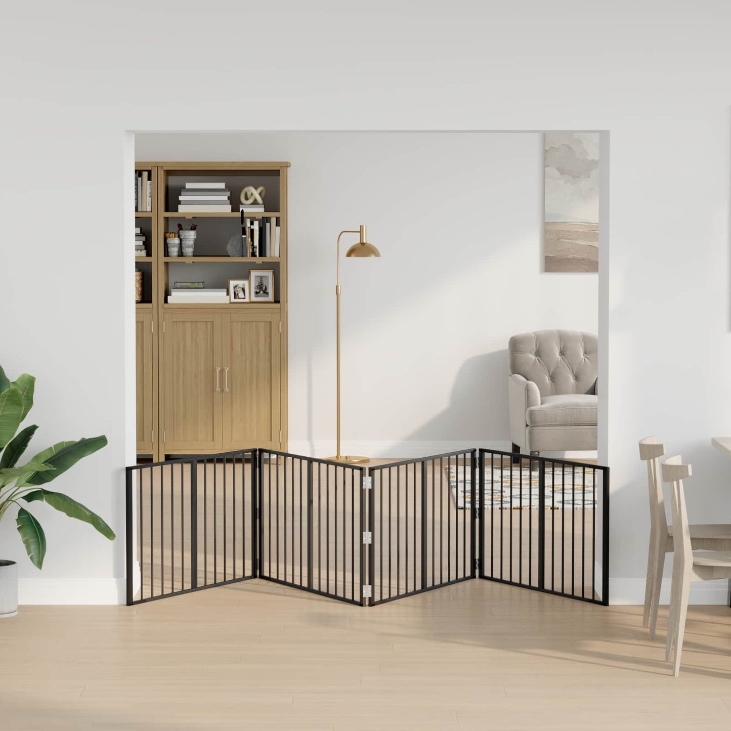 Hundedør 4 pcs Sort 100 x 60 cm Galvaniseret stål