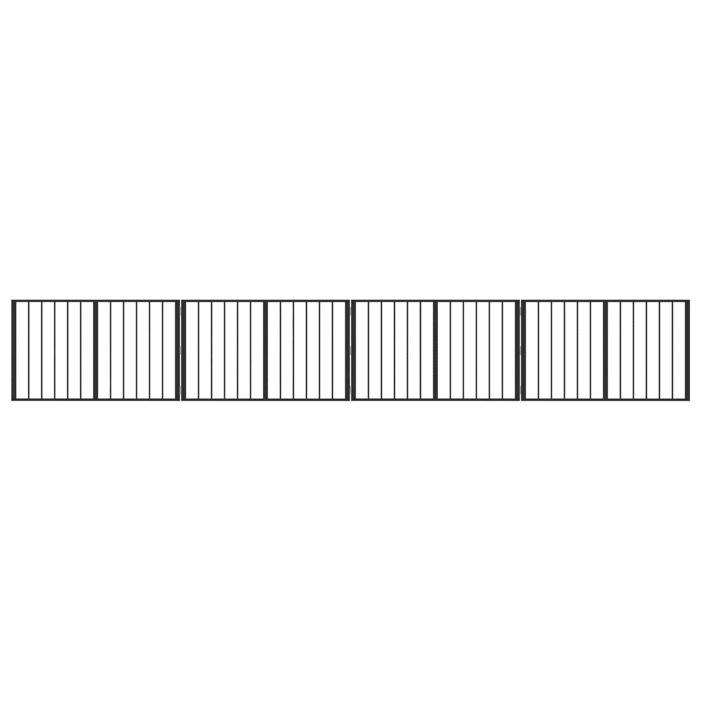 Hundedør 4 pcs Sort 100 x 60 cm Galvaniseret stål