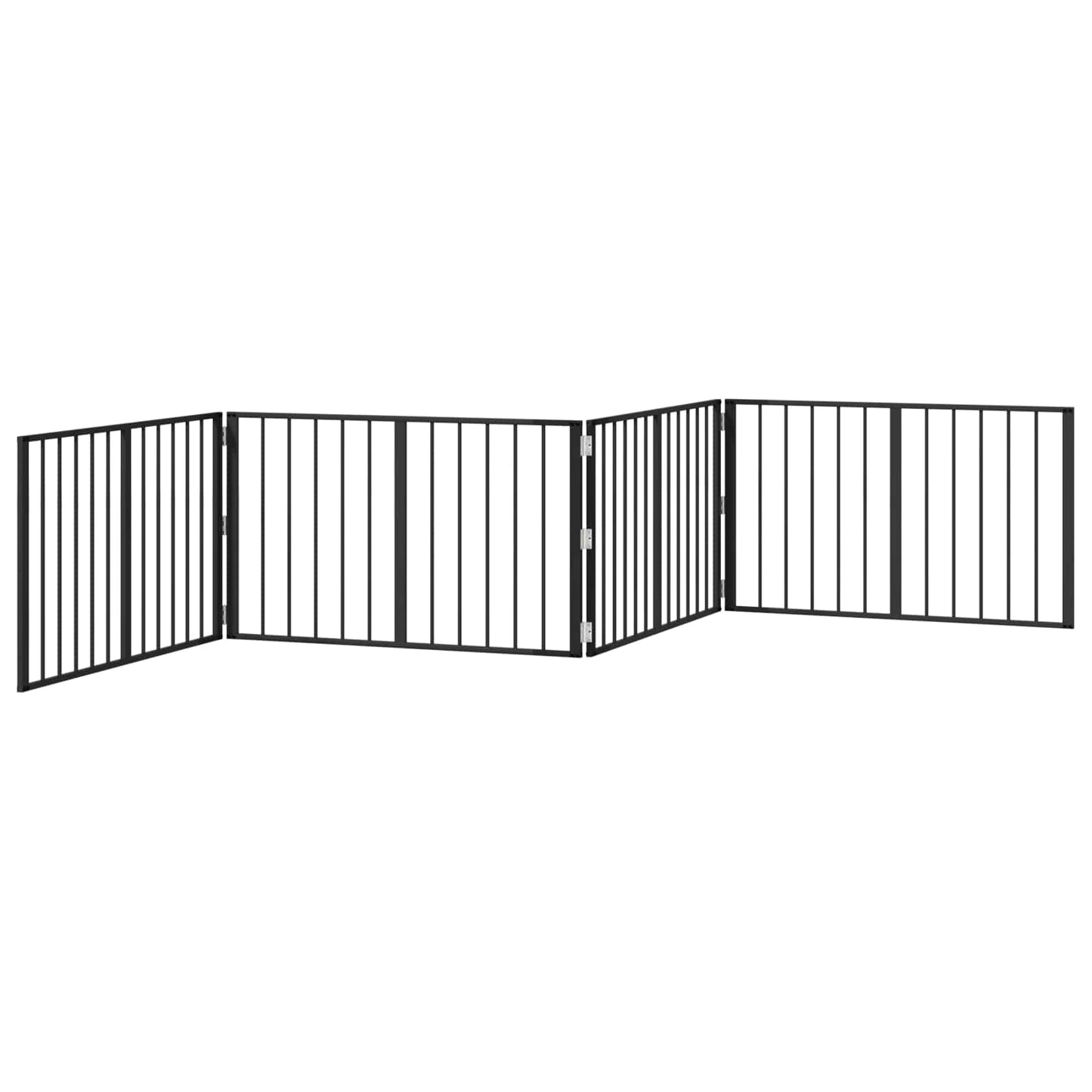 Hundedør 4 pcs Sort 100 x 60 cm Galvaniseret stål