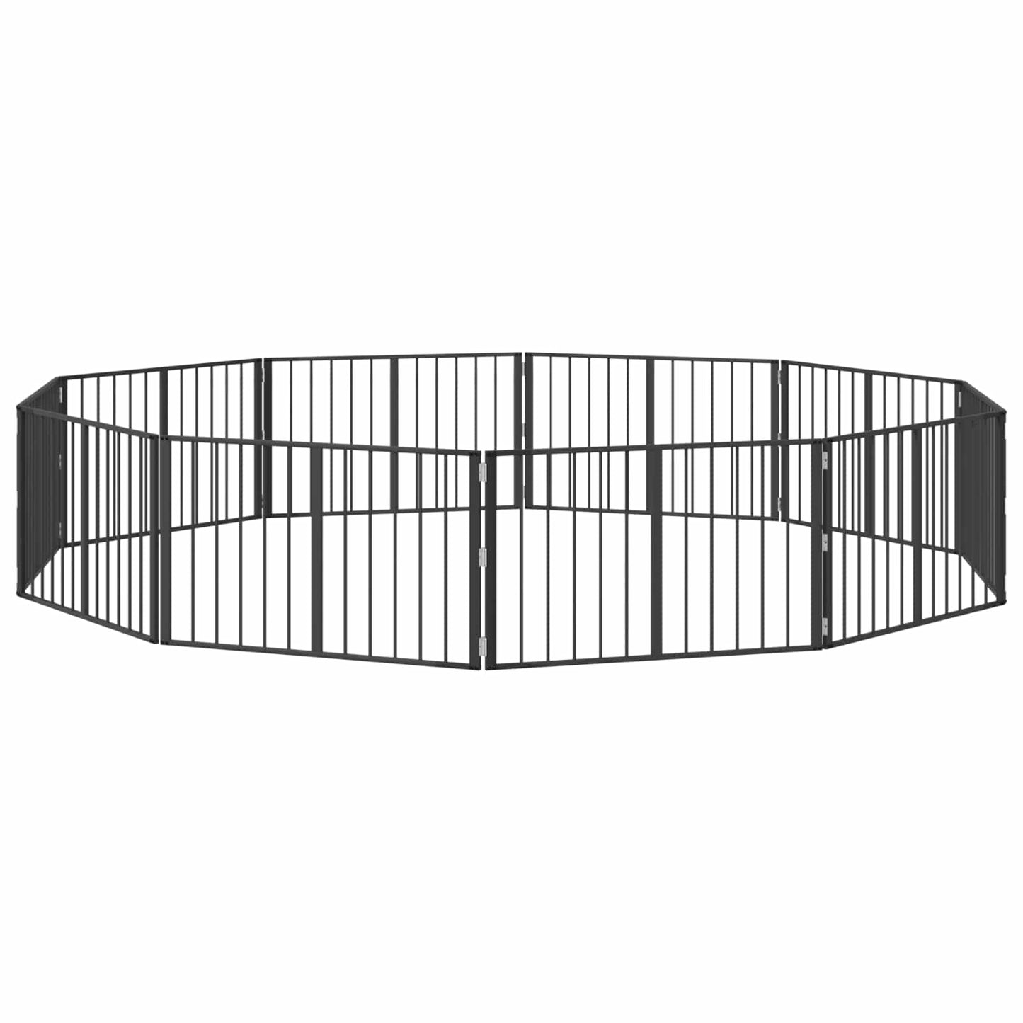 Hundedør 10 pcs Sort 100 x 60 cm Galvaniseret stål