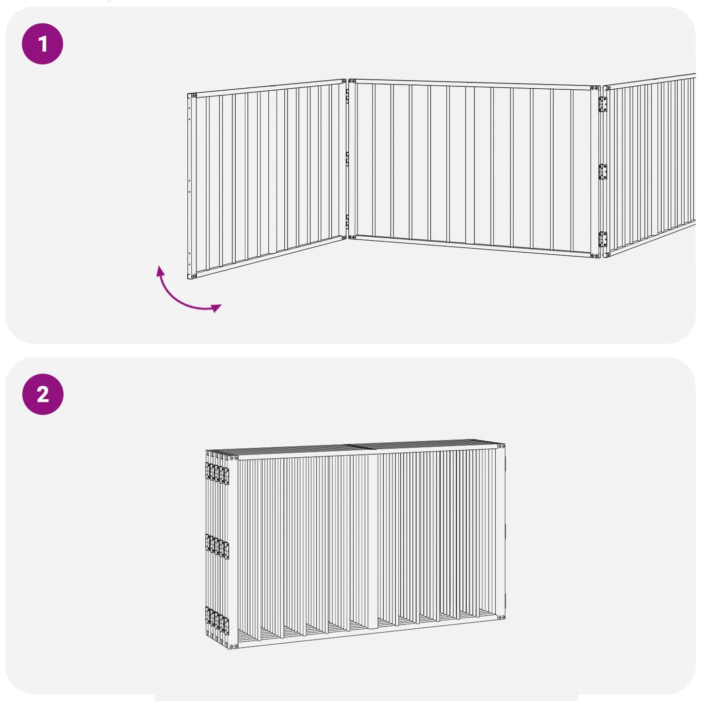 Hundedør 10 pcs Sort 100 x 60 cm Galvaniseret stål