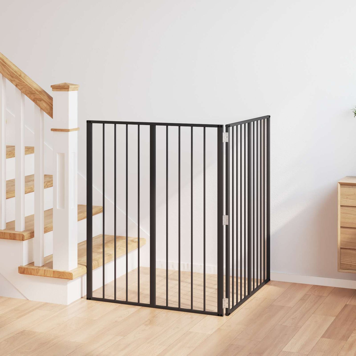 Hundedør 2 pcs Sort 80 x 100 cm Galvaniseret stål