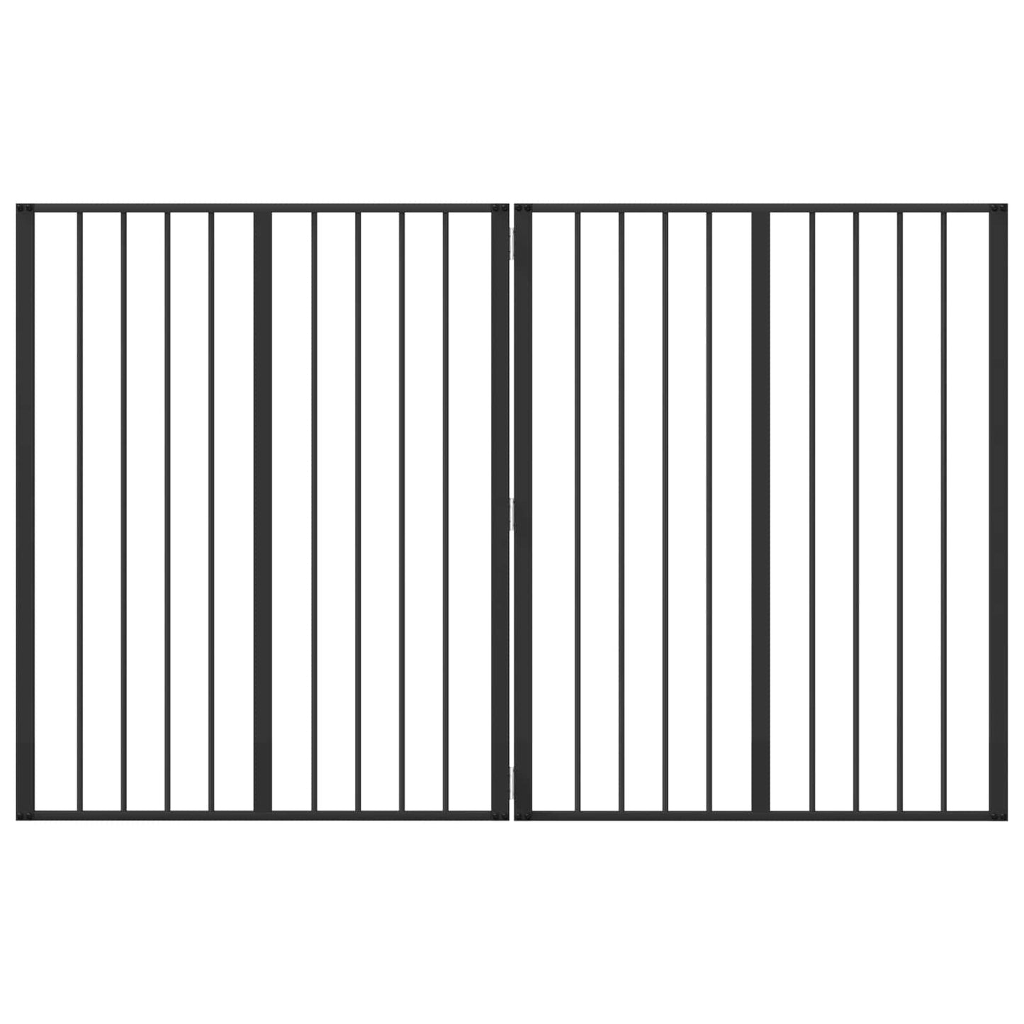 Hundedør 2 pcs Sort 80 x 100 cm Galvaniseret stål