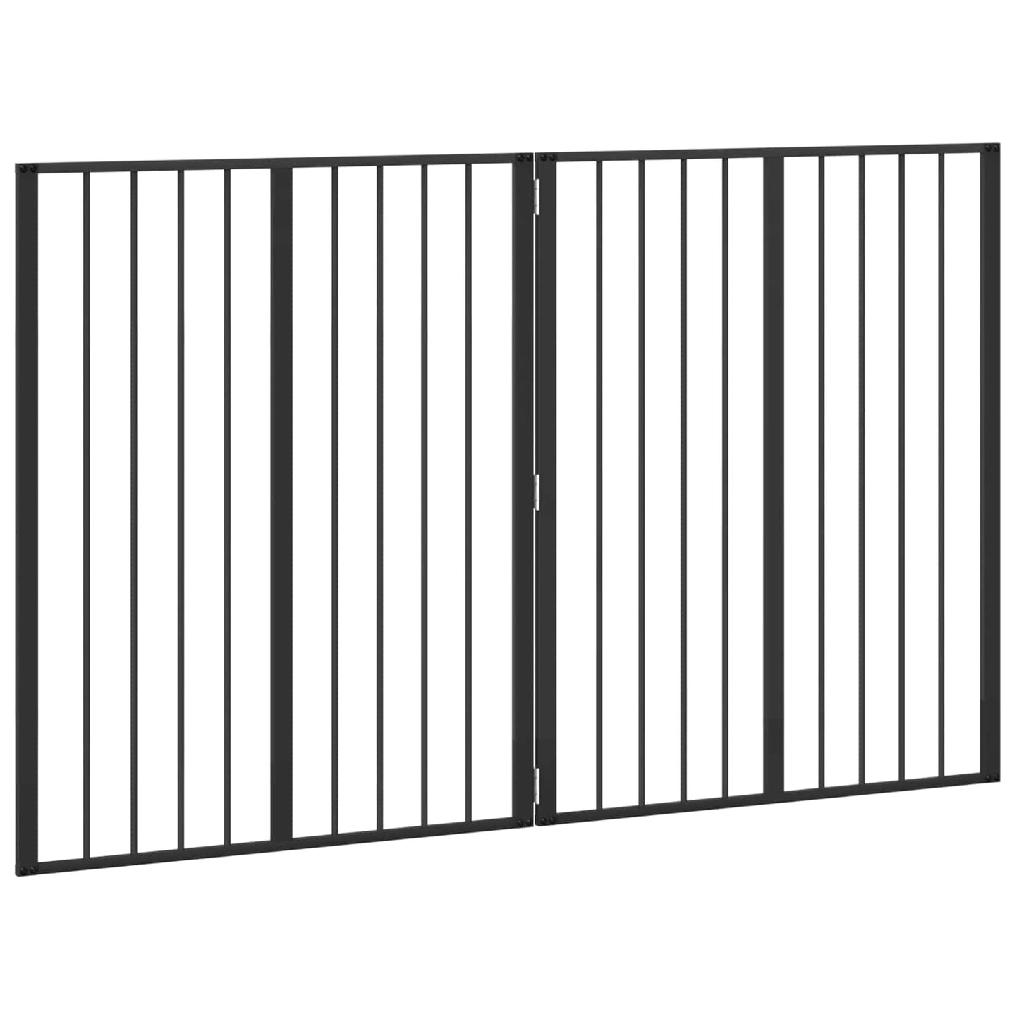 Hundedør 2 pcs Sort 80 x 100 cm Galvaniseret stål