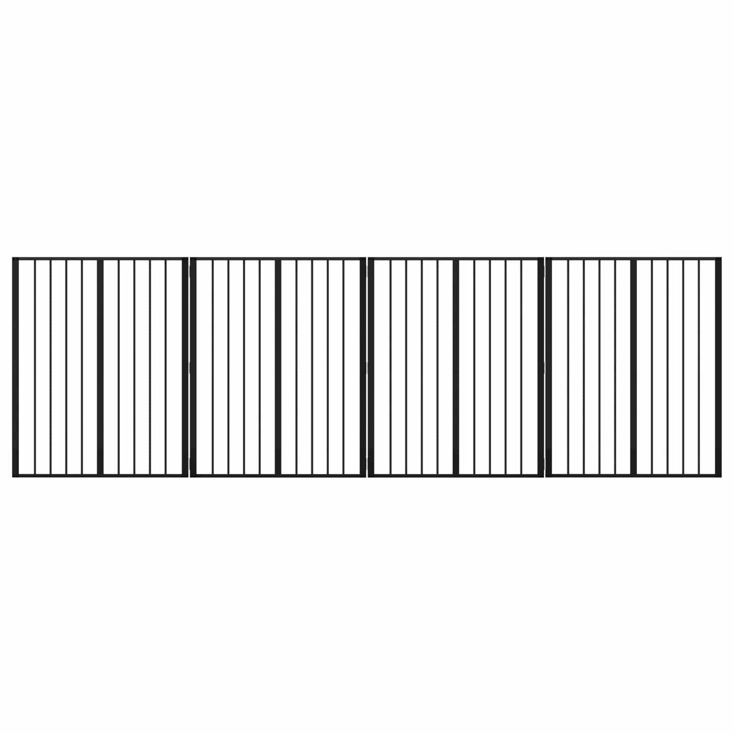 Hundedør 4 pcs Sort 80 x 100 cm Galvaniseret stål