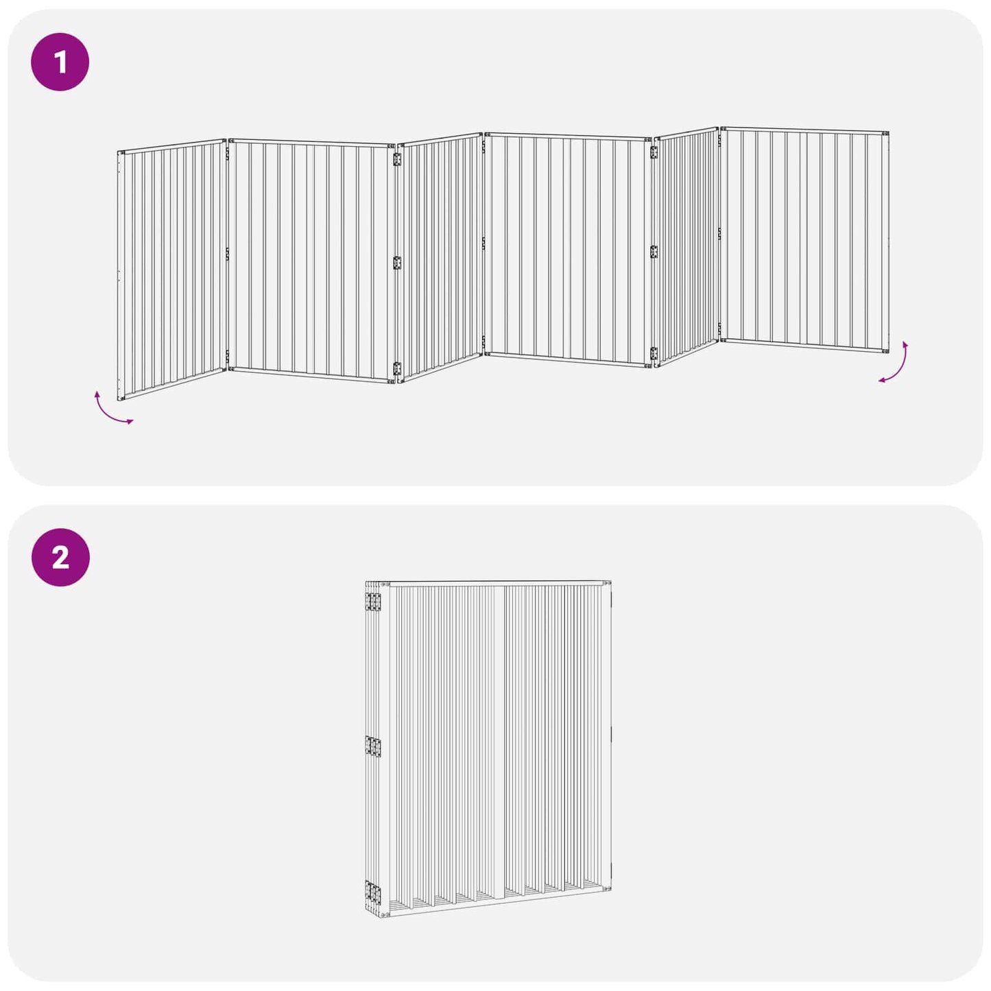 Hundedør 6 pcs Sort 80 x 100 cm Galvaniseret stål